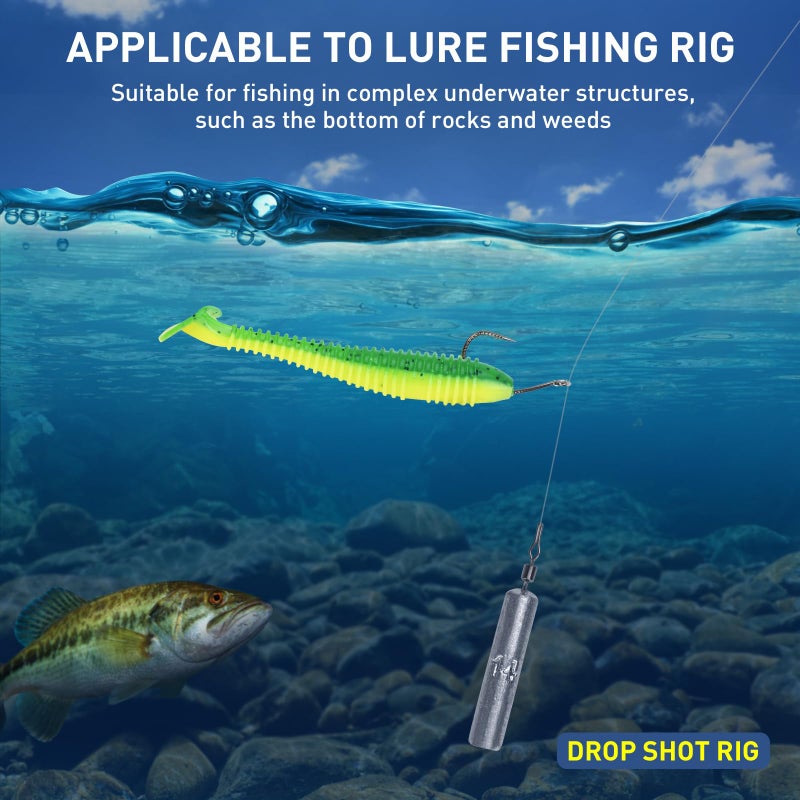 THKFISH مجموعة أوزان الصيد من THKFISH، مجموعة 60 قطعة من أوزان الصيد، خطافات أحمق لصيد الأسماك في المياه المالحة والمياه العذبة، 3/16oz-3/4oz - Image 4